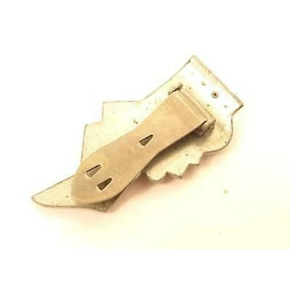 Vintage Art Deco Clear‎ Rhinestone Silver Toned Pot Metal Dress Clip Buckle